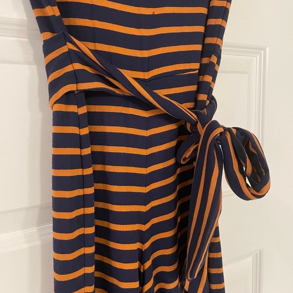 Old Navy Striped Navy and Orange Jumpsuit with tie, XS Petite - Picture 3 of 7
